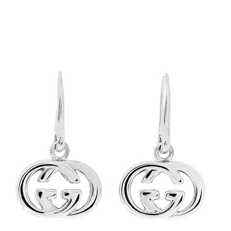 gucci silver earrings|gucci britt silver drop earrings.